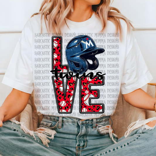 Twins Baseball LOVE PNG File