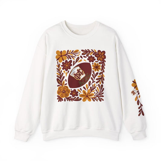 Aces Floral with Sleeve Design Unisex Heavy Blend™ Crewneck Sweatshirt