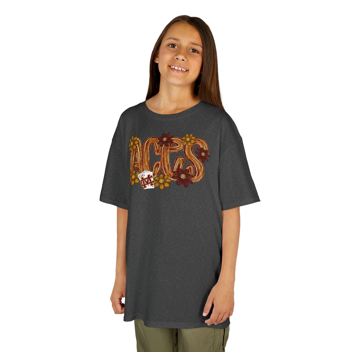 Aces Floral Brushstrokes Kids Heavy Cotton™ Tee