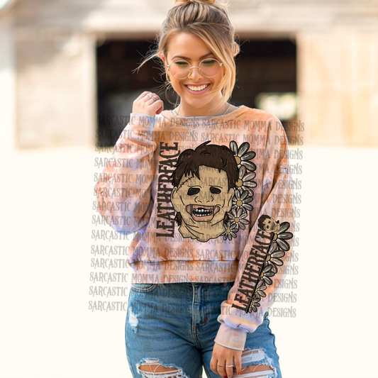 Leatherface Floral & Sleeve- 2 PNG Files