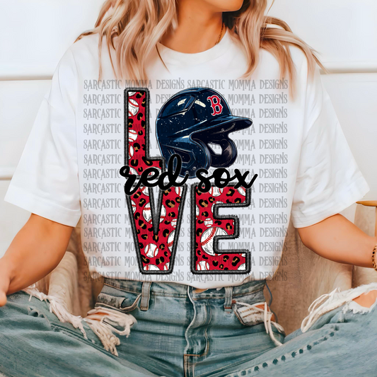 Red Sox Baseball LOVE PNG File