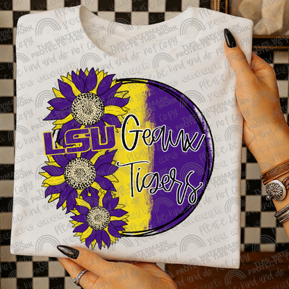 LSU Sunflowers with Sleeve (Logo and Mascot Versions)- 4 PNG Files