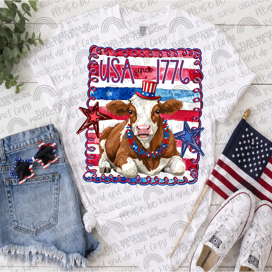 Cow USA Since 1776 PNG File