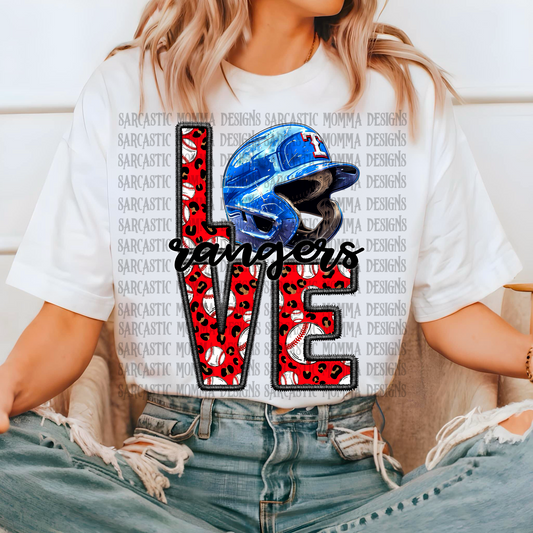 Rangers Baseball LOVE PNG File