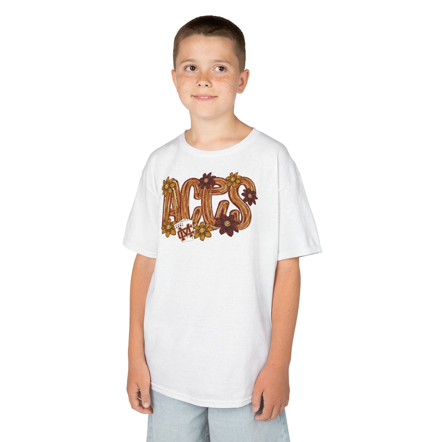 Aces Floral Brushstrokes Kids Heavy Cotton™ Tee