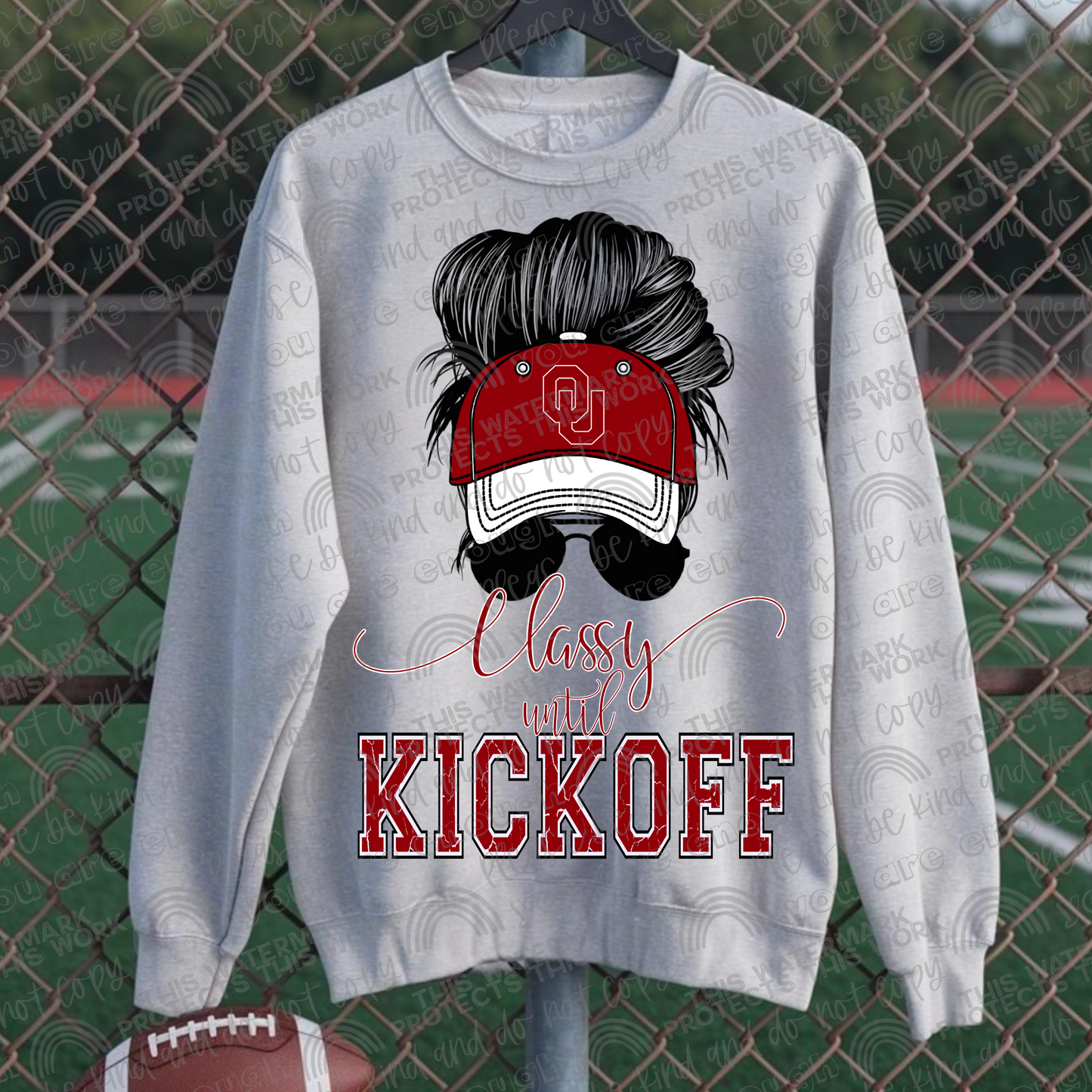 Classy Until Kickoff Messy Bun Hat Sooners PNG File