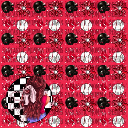 Red Sox Floral Seamless File