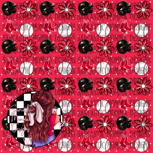 Red Sox Floral Seamless File