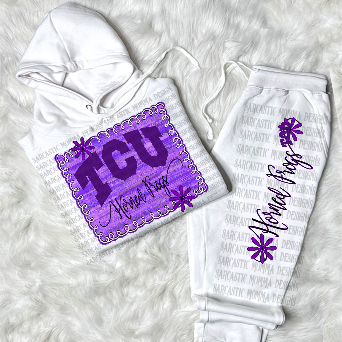 Horned Frogs Framed with Matching Sleeve- 2 PNG Files