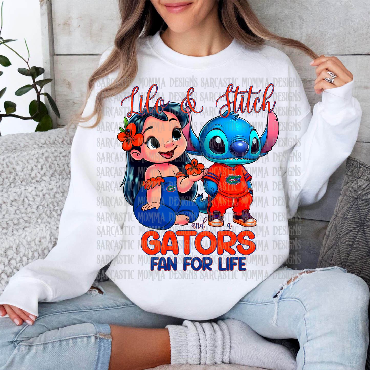 Lilo & Stitch and a Gators Fan For Life PNG File