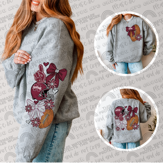 Mississippi State Bows with Pocket and Sleeve- 3 PNG Files