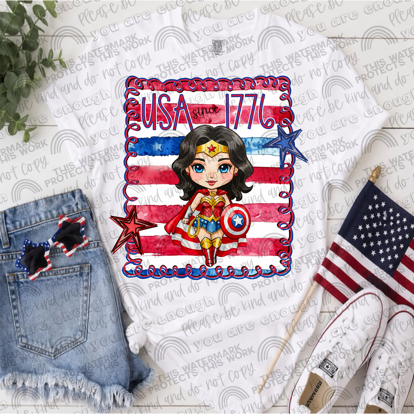 Superhero USA Since 1776 Bundle- 10 PNG Files