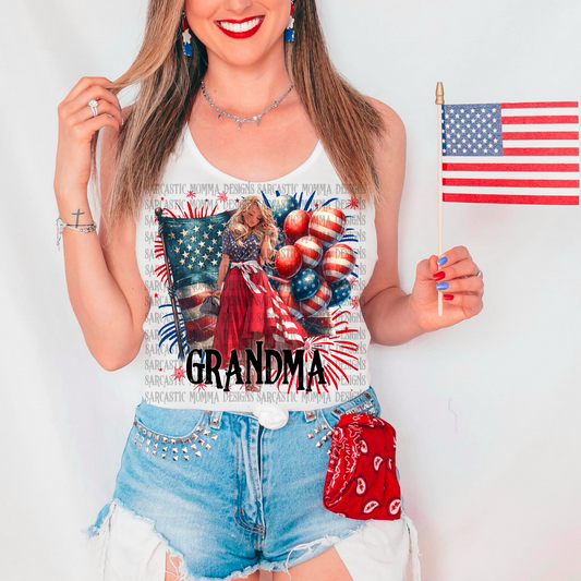 Grandma Patriotic 4th of July PNG File