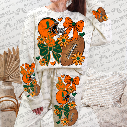 Pro and College Football Bows Bundle with Matching Sleeves and Pockets- 60 Teams- 180 PNG Files