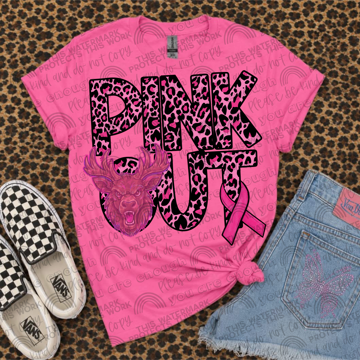 Pink Out Mascot Elks PNG File