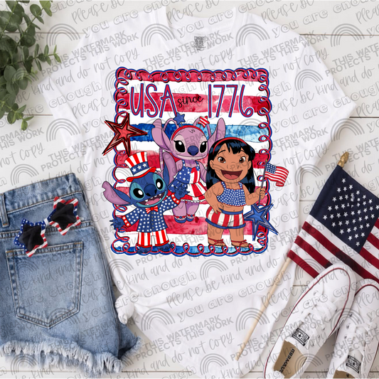 Stitch & Friends USA Since 1776 PNG File