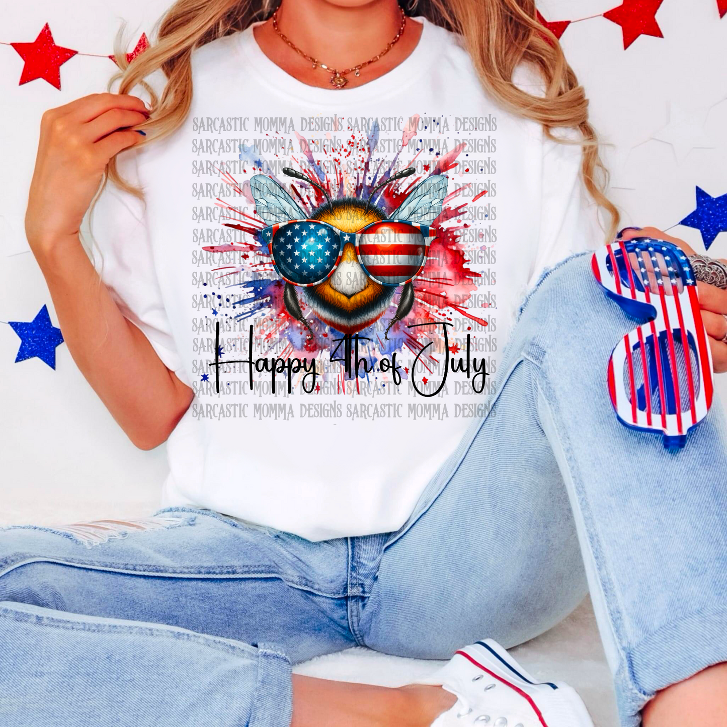 Bee Happy 4th of July PNG File
