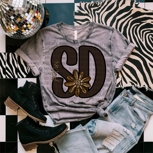 Padres Floral Letter PNG File