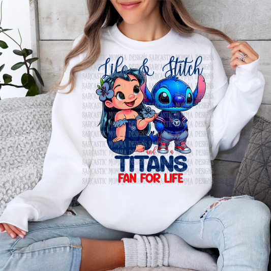 Lilo & Stitch and a Titans Fan For Life PNG File