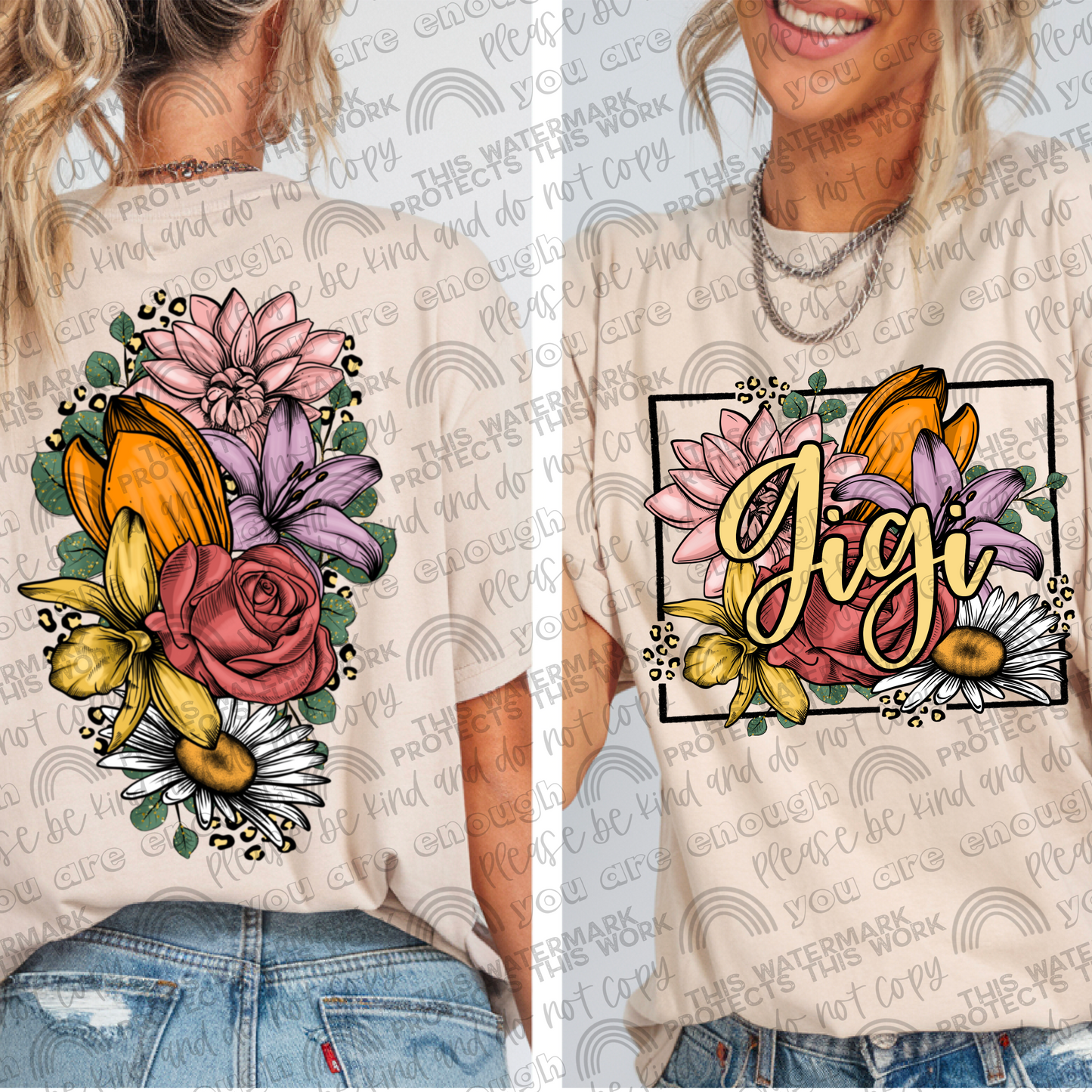 Gigi Leopard Floral Front & Back- 2 PNG Files