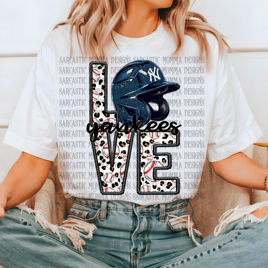 Yankees Baseball LOVE PNG File