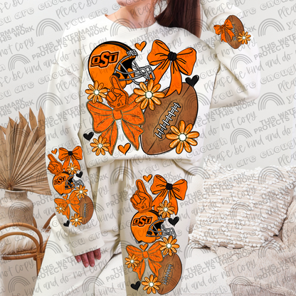Pro and College Football Bows Bundle with Matching Sleeves and Pockets- 60 Teams- 180 PNG Files