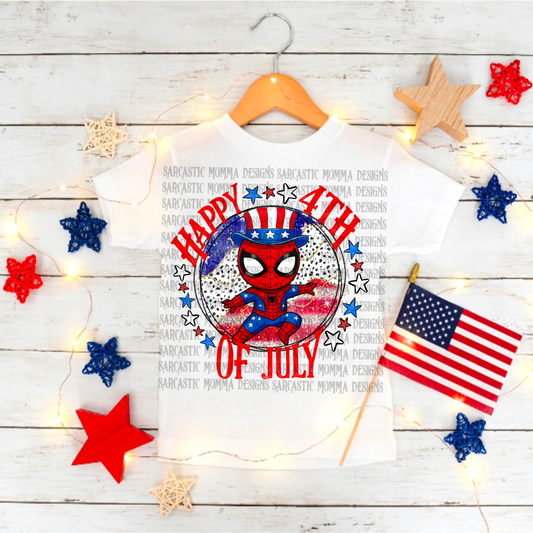 Happy 4th of July Spiderman PNG File
