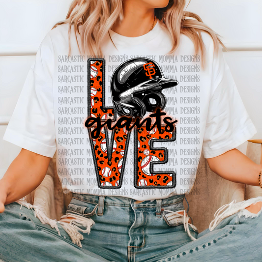 Giants Baseball LOVE PNG File