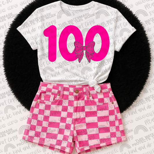 100 Pink Bow PNG File