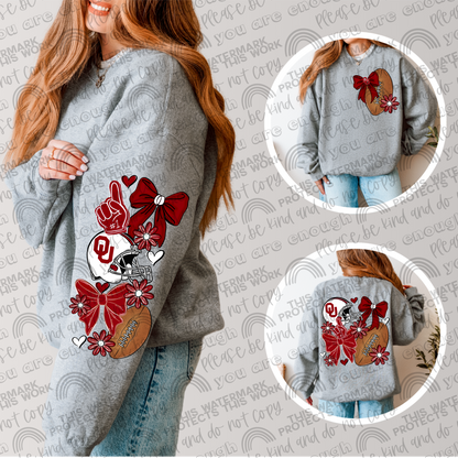 Pro and College Football Bows Bundle with Matching Sleeves and Pockets- 60 Teams- 180 PNG Files