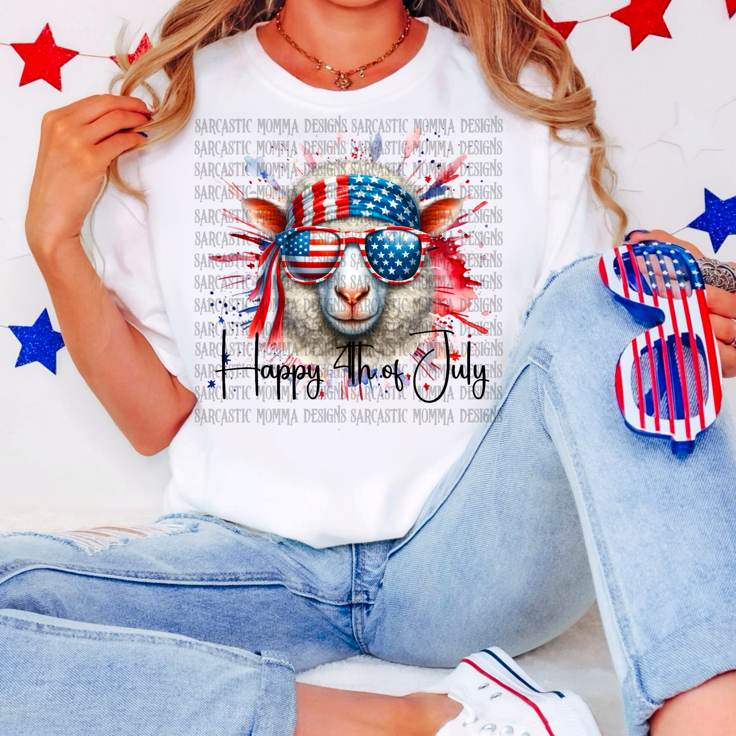 Sheep Happy 4th of July PNG File
