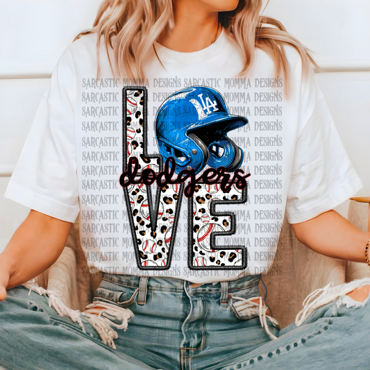 Dodgers Baseball LOVE PNG File