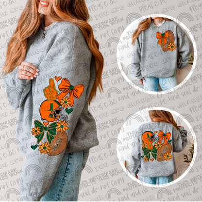 Pro and College Football Bows Bundle with Matching Sleeves and Pockets- 60 Teams- 180 PNG Files