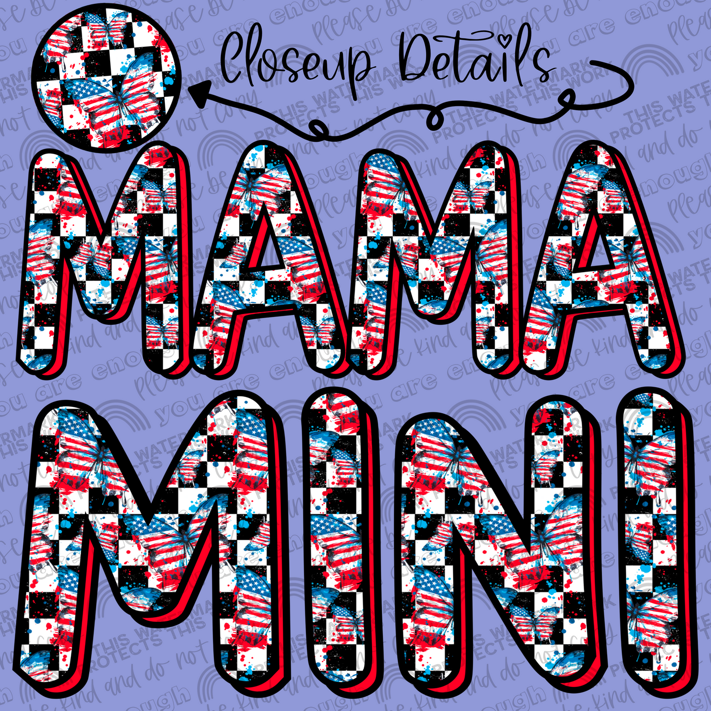 American Butterflies Mama and Mini Set- 2 PNG Files