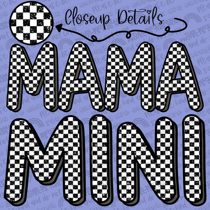 Checkered Mama and Mini Set- 2 PNG Files