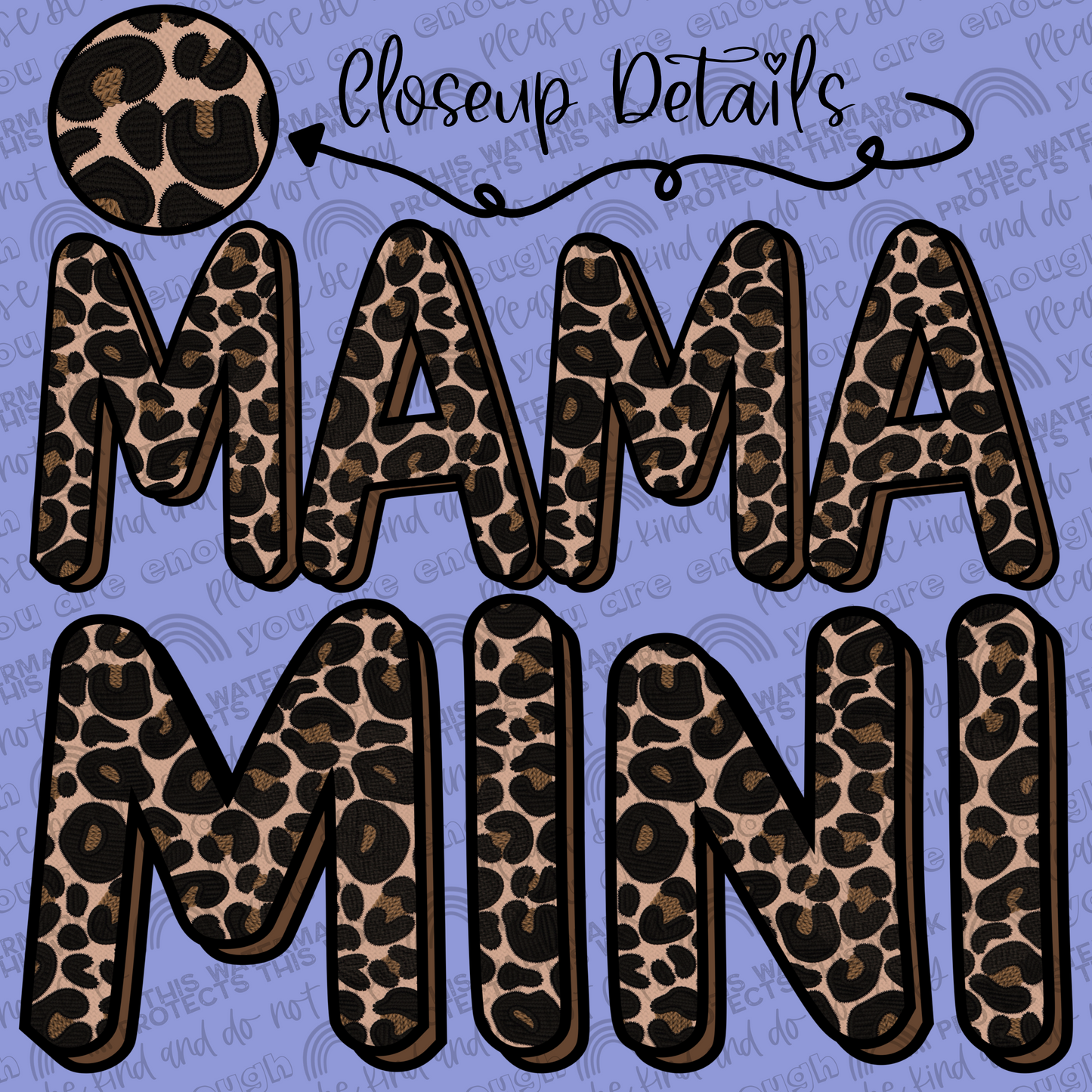 Leopard Threaded Mama and Mini Set- 2 PNG Files