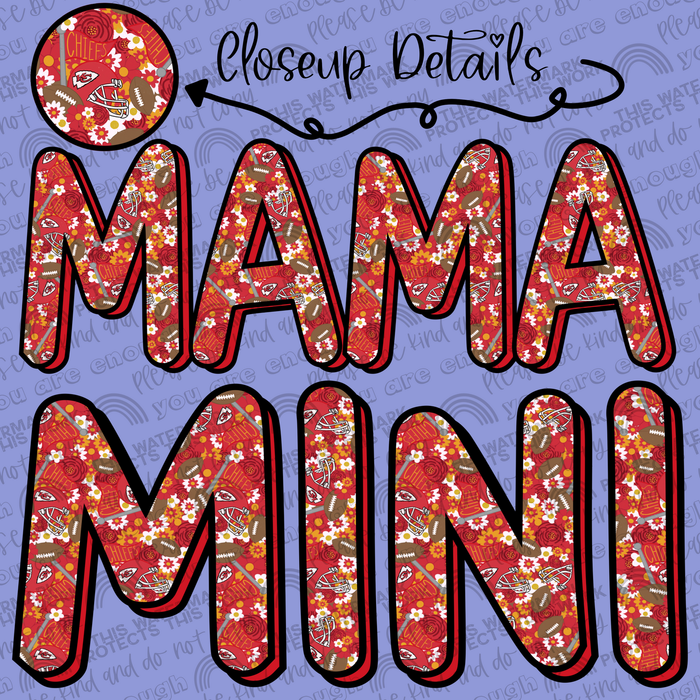 Chiefs Flowers Mama and Mini Set- 2 PNG Files