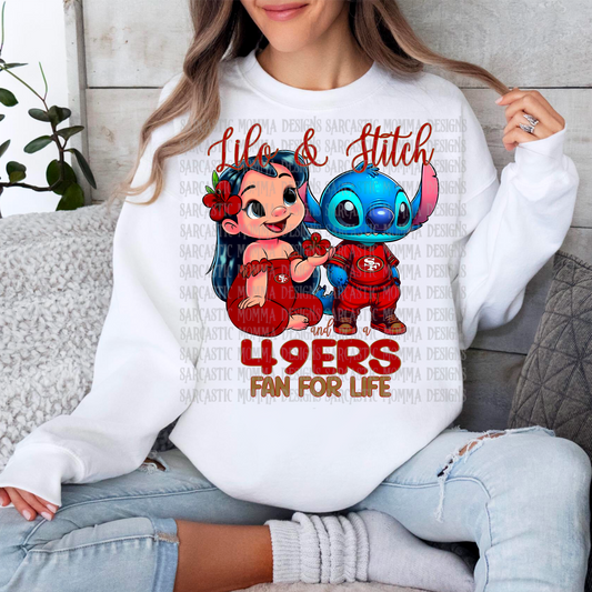 Lilo & Stitch and a 49ers Fan For Life PNG File