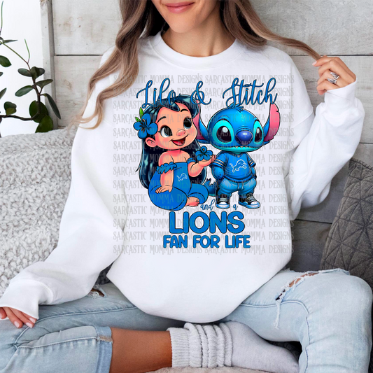 Lilo & Stitch and a Lions Fan For Life PNG File
