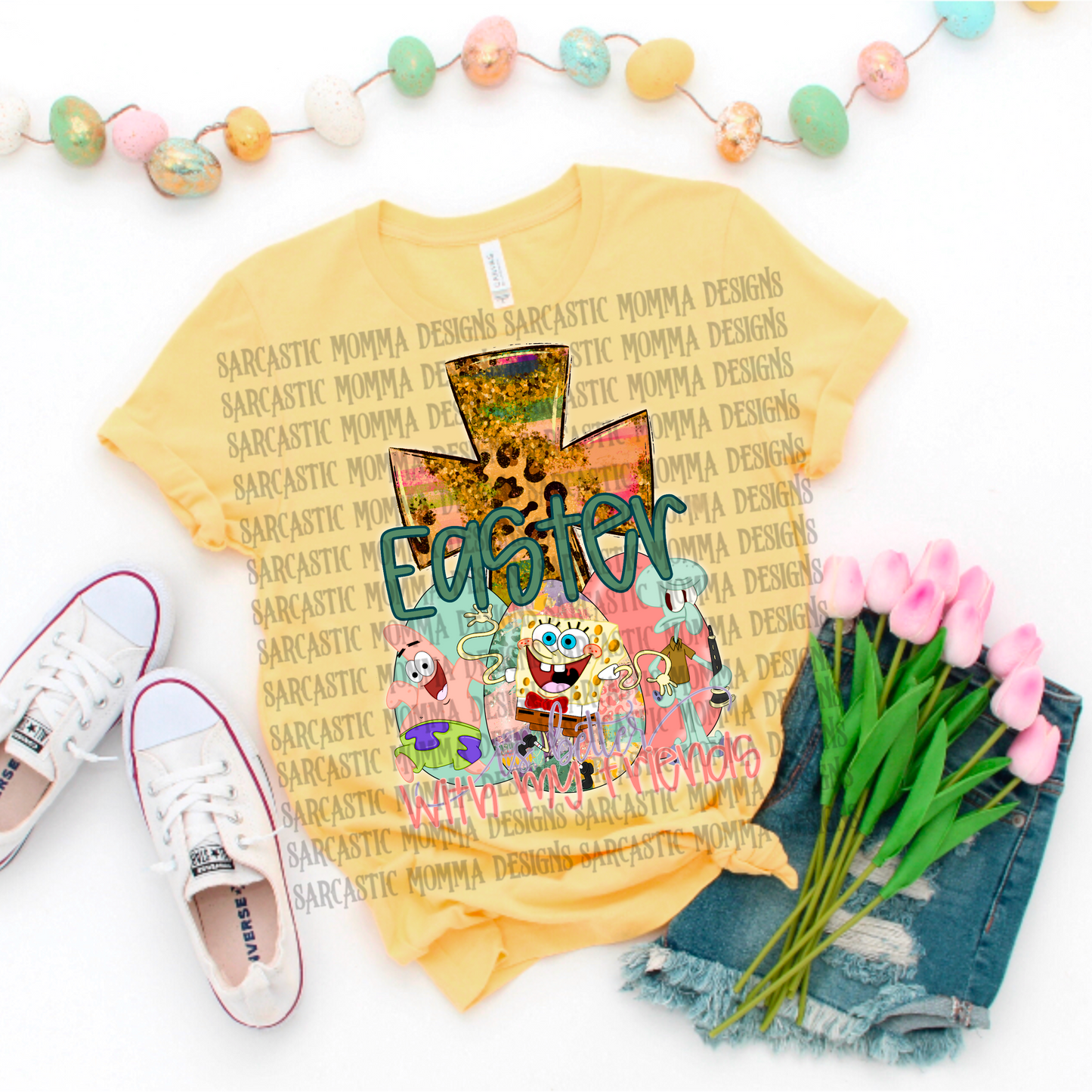Spongebob Easter Is Better With My Friends PNG File