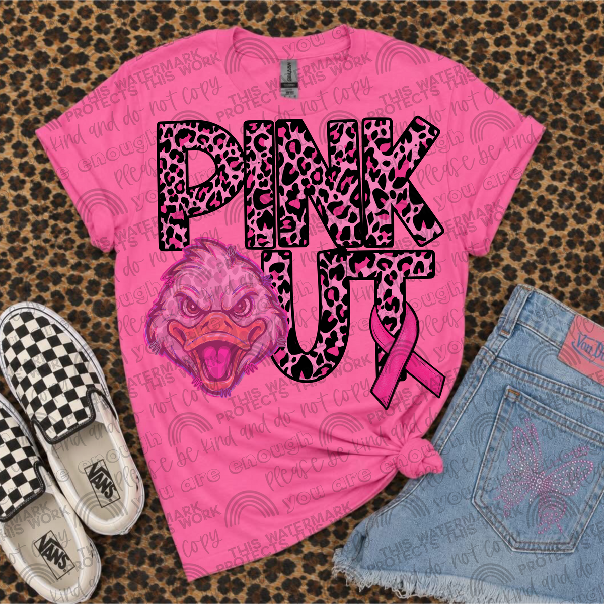 Pink Out Mascot Ducks PNG File