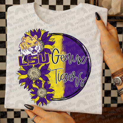 LSU Sunflowers with Sleeve (Logo and Mascot Versions)- 4 PNG Files