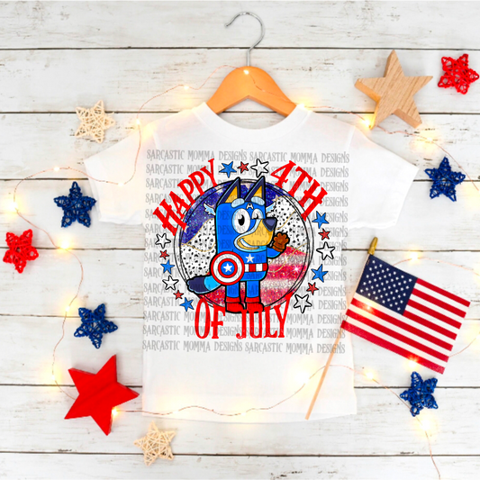 Happy 4th of July Blue Dog PNG File