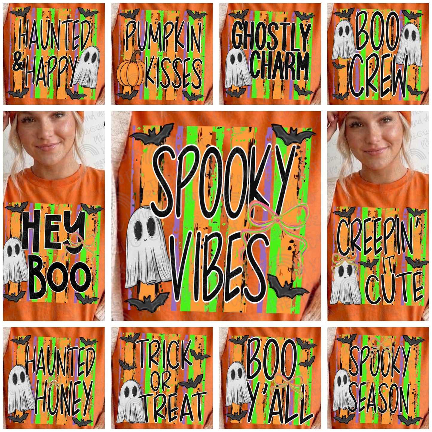 Halloween Striped Bundle- 11 PNG Files