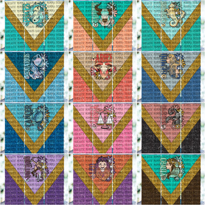 Zodiac Floral 20oz Skinny Straight Tumbler Bundle- 12 PNG Files