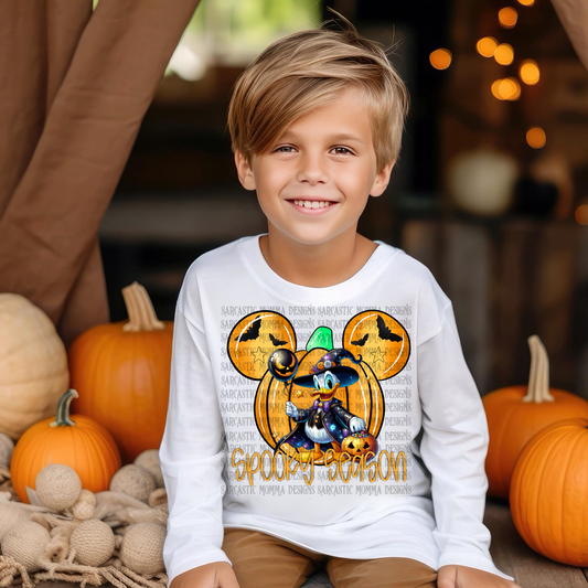 Donald Duck Spooky Season Mouse Head Pumpkin With & Without Frame- 2 PNG Files