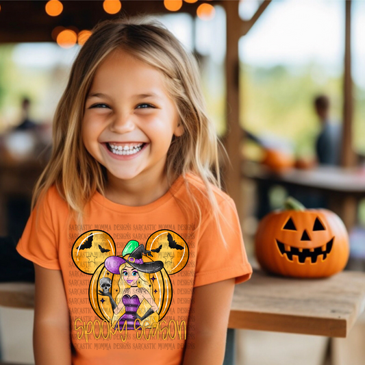 Rapunzel Spooky Season Mouse Head Pumpkin With & Without Frame- 2 PNG Files