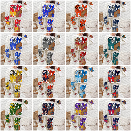 Pro and College Football Bows Bundle with Matching Sleeves and Pockets- 60 Teams- 180 PNG Files