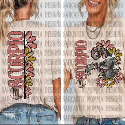 Zodiac Floral Bundle & Sleeves- 24 PNG Files