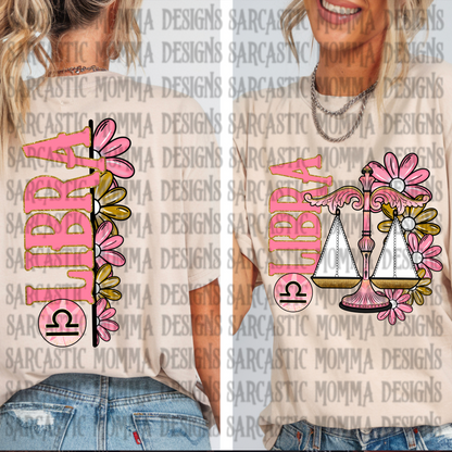 Zodiac Floral Bundle & Sleeves- 24 PNG Files
